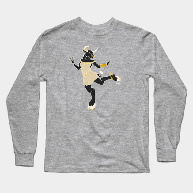 Minotaur Dancer - Greek Mythological Hybrid Long Sleeve T-Shirt by dcamorlinga